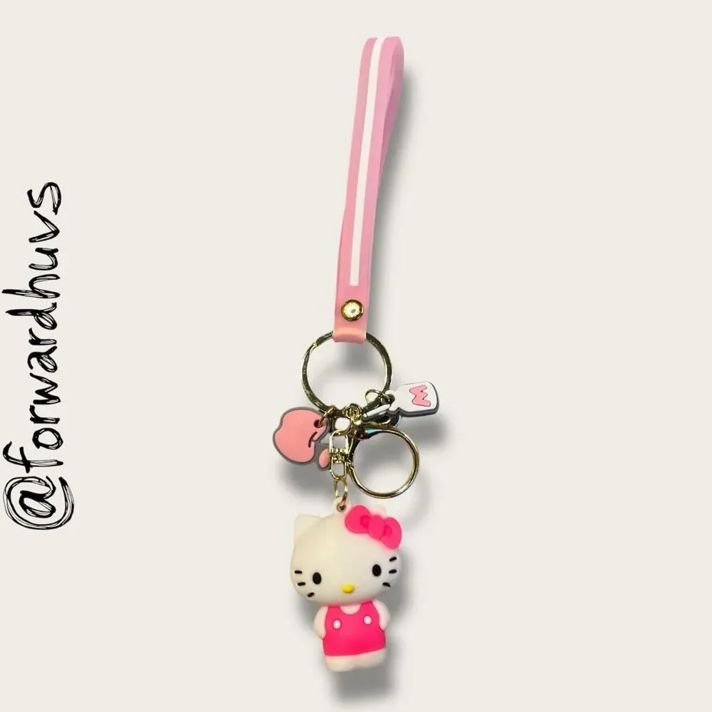 Hello Kitty Keychain – Pink Strap with Charms